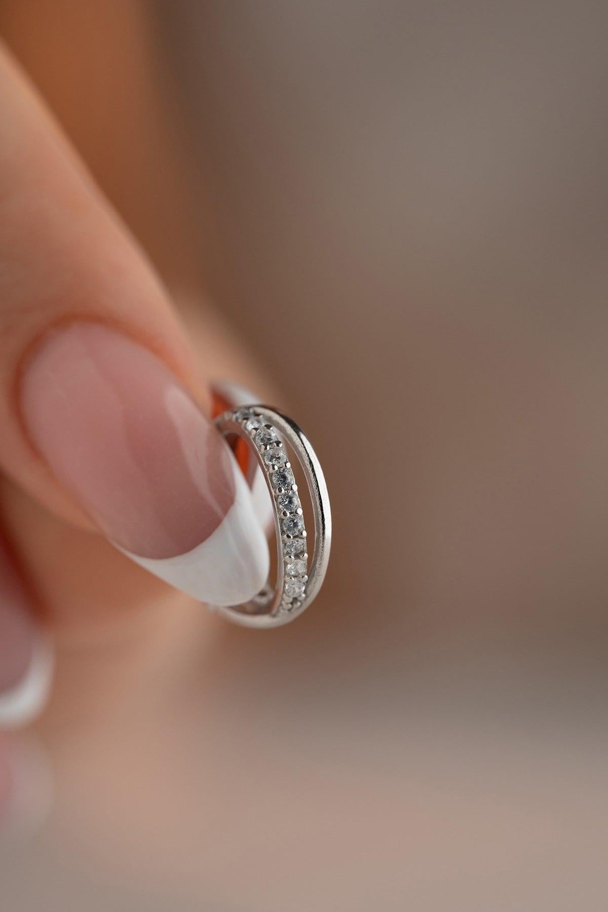 Sterling Silver Cross Cartilage Earring | Zircon Helix Hoop | Minimal Ear Jewelry