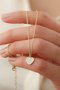 Gold Plated Heart Necklace | Sterling Silver Zircon Pendant | Minimal Love Jewelry