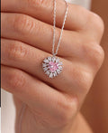 Pink Heart Necklace | 925 Sterling Silver Necklace | Zircon Heart Pendant