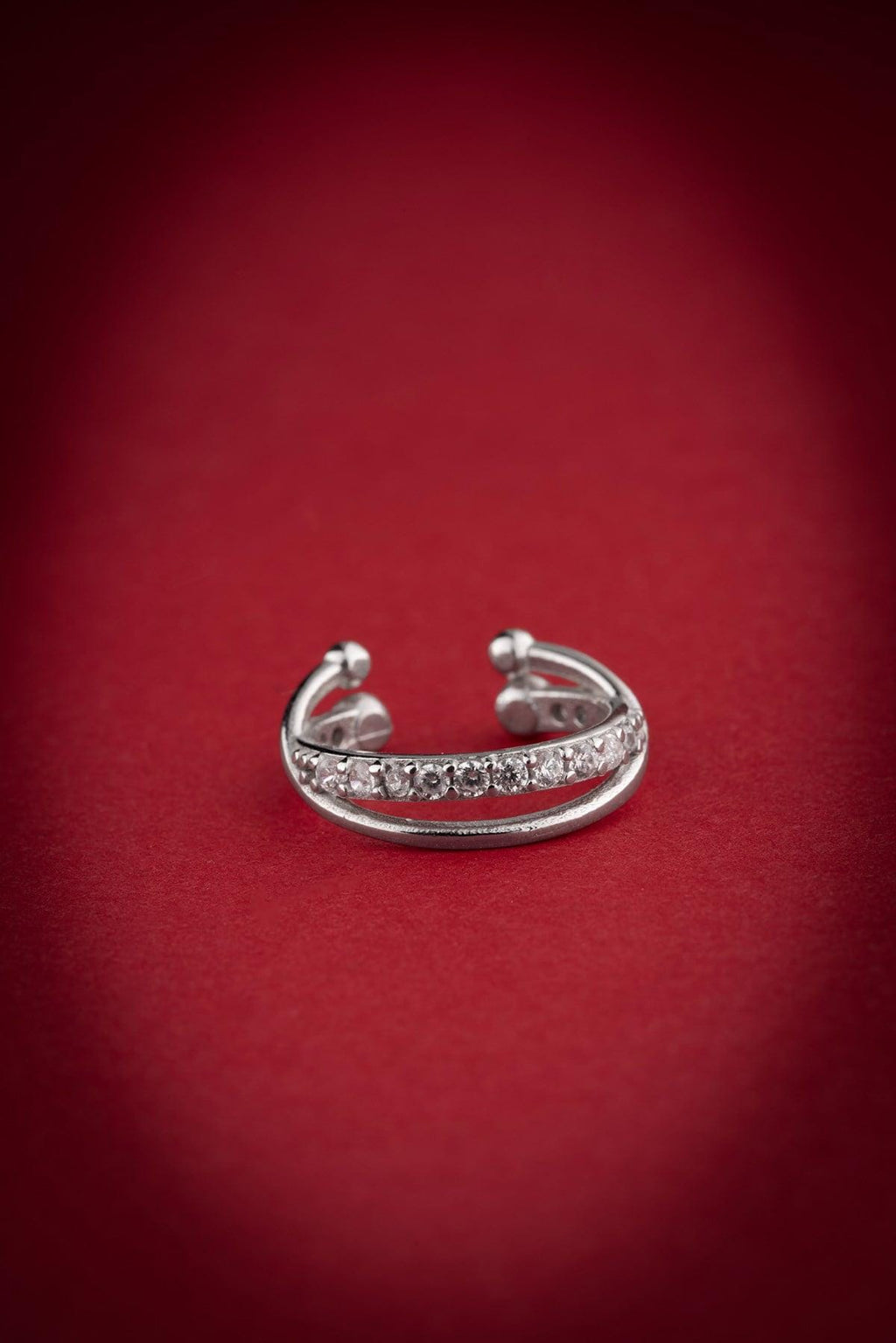 Sterling Silver Cross Cartilage Earring | Zircon Helix Hoop | Minimal Ear Jewelry