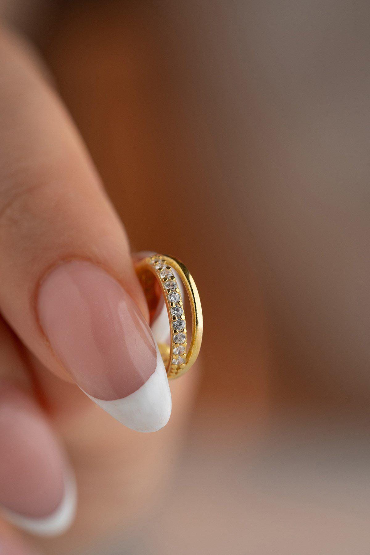Sterling Silver Cross Cartilage Earring | Gold Zircon Helix Hoop Jewelry
