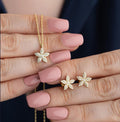 Flower Jewelry Set | 925 Sterling Silver Necklace Earrings Set for Women