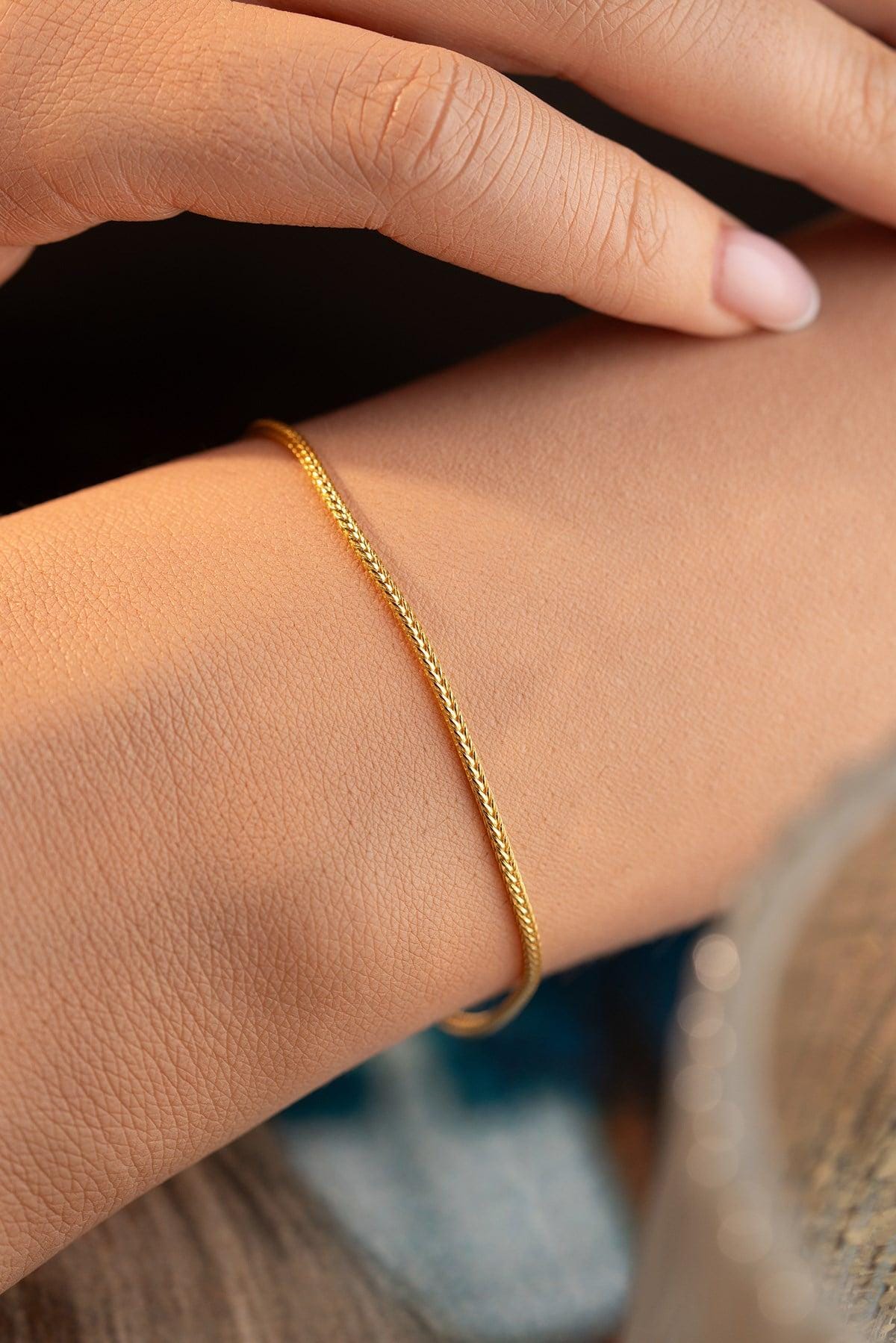 Gold plated Fox Tail Bracelet | Sterling Silver Chain Bracelet | Minimal Jewelry