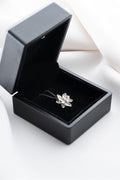 White Lotus Flower Necklace | 925 Sterling Silver Necklace | Zircon Pendant Gift for Her