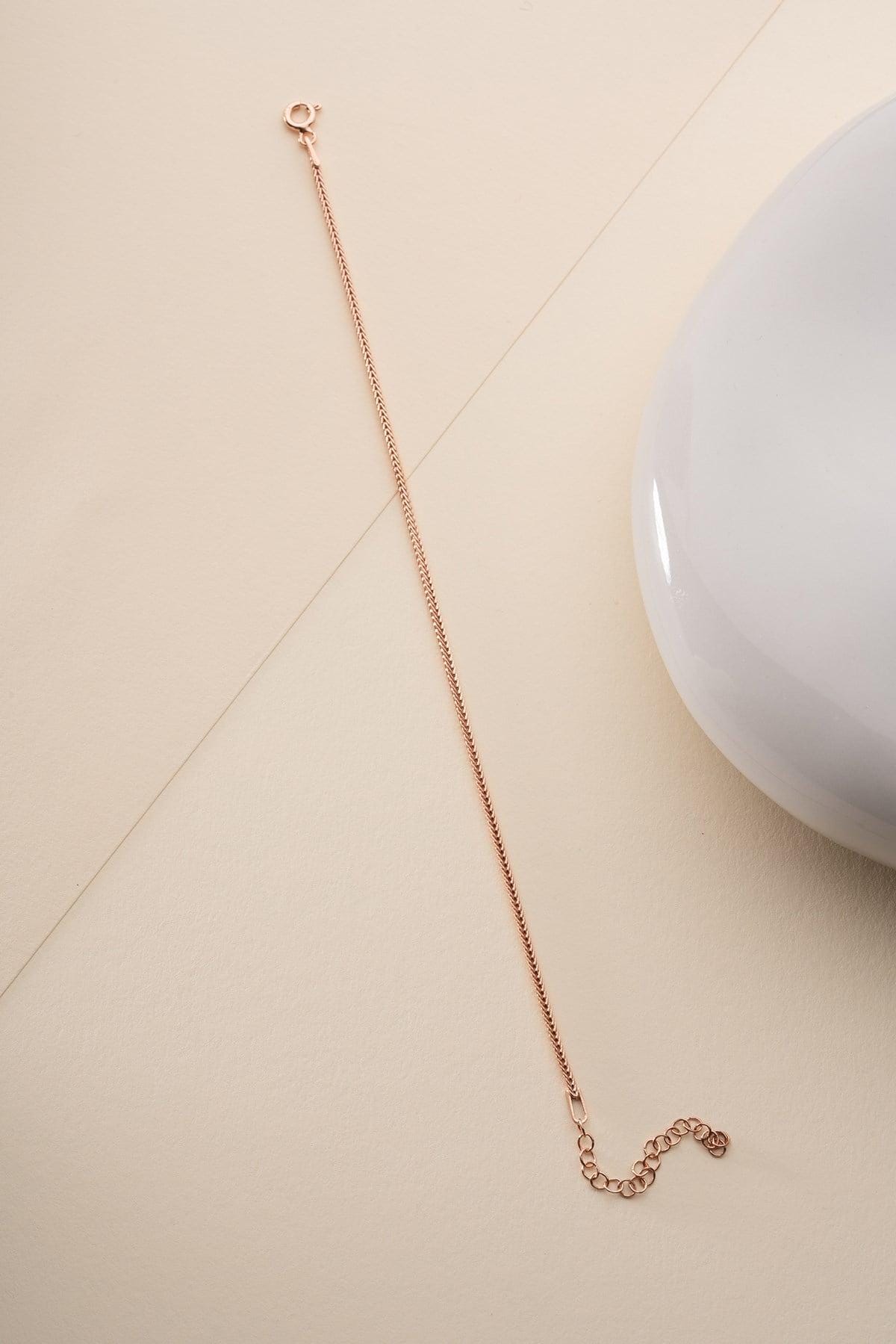 Rose Gold plated Fox Tail Bracelet | Sterling Silver Chain Bracelet | Minimal Jewelry