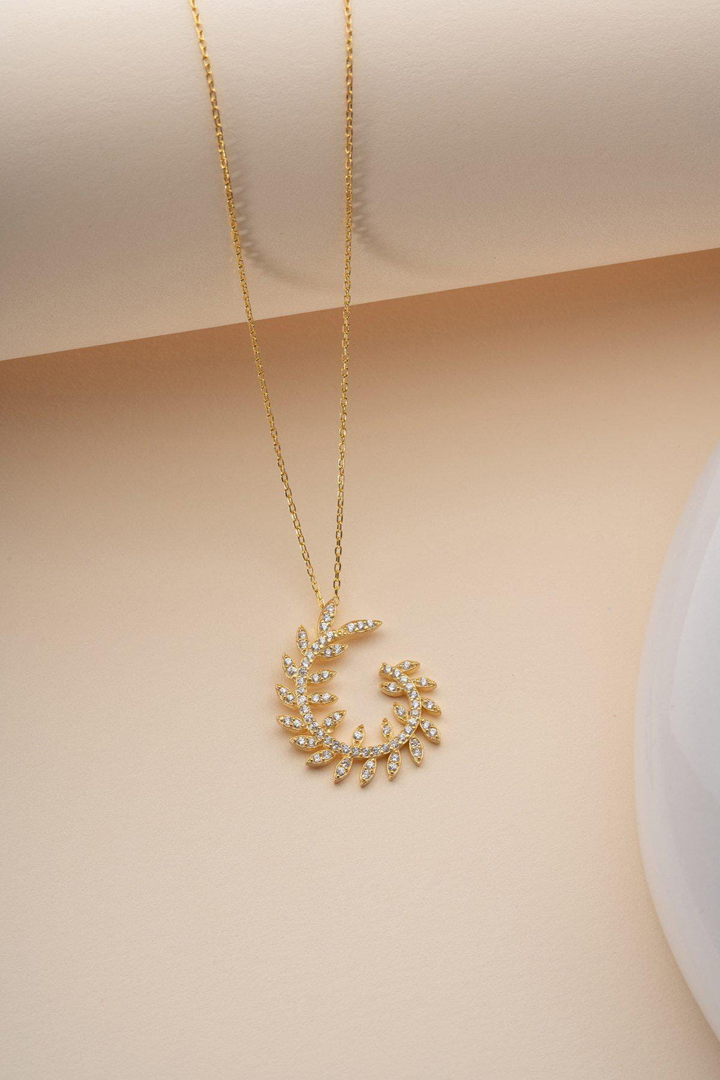 925 Sterling Silver, Ivy Necklace, Gold or Rhodium Plated Zircon Jewelry
