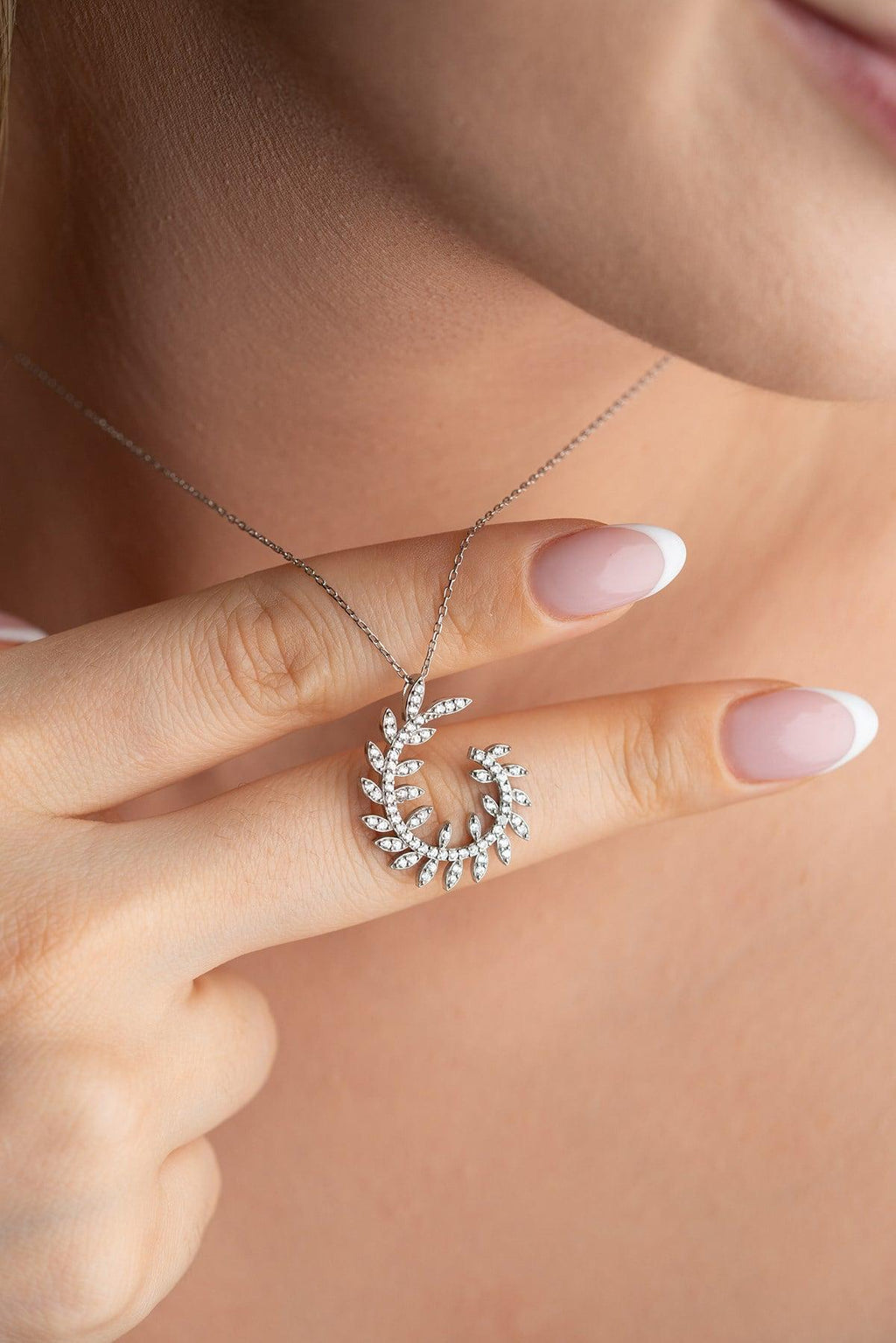 925 Sterling Silver, Ivy Necklace, Gold or Rhodium Plated Zircon Jewelry