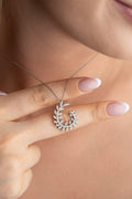 925 Sterling Silver, Ivy Necklace, Gold or Rhodium Plated Zircon Jewelry