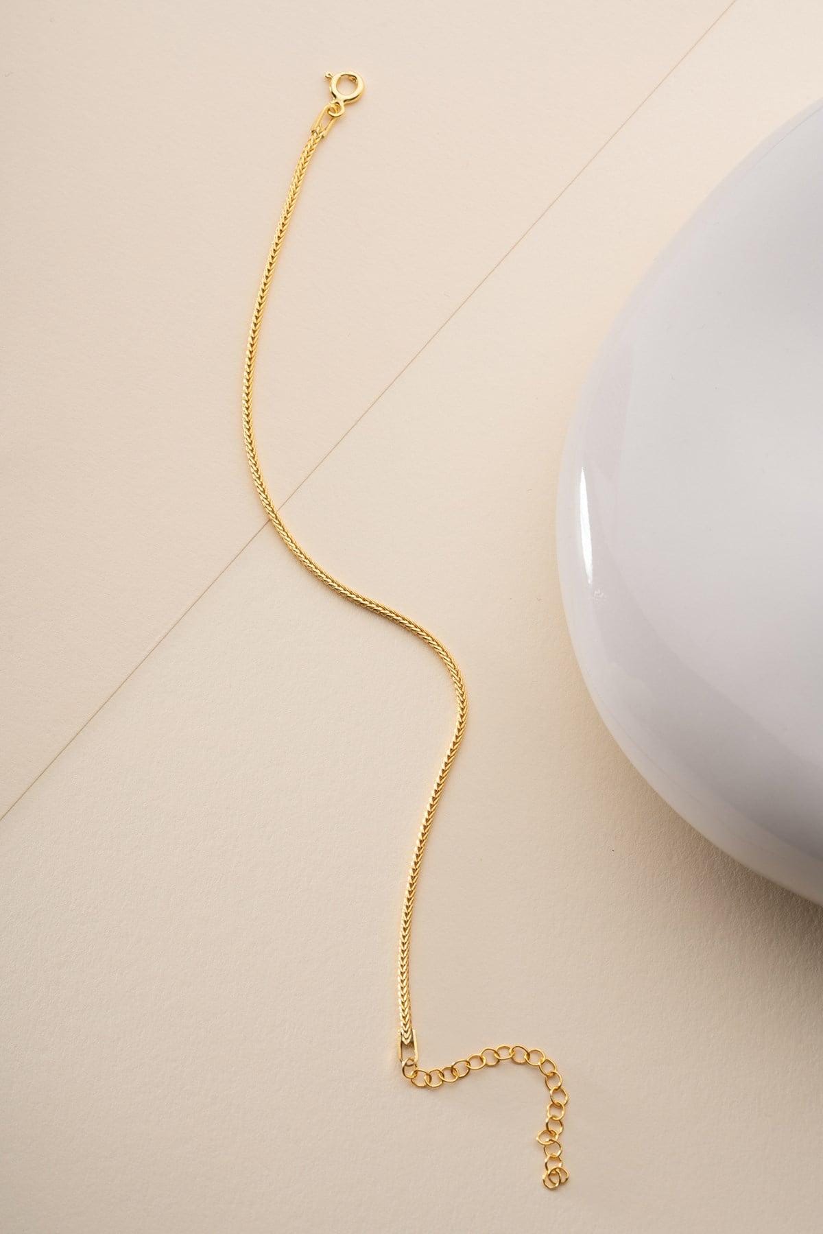 Gold plated Fox Tail Bracelet | Sterling Silver Chain Bracelet | Minimal Jewelry