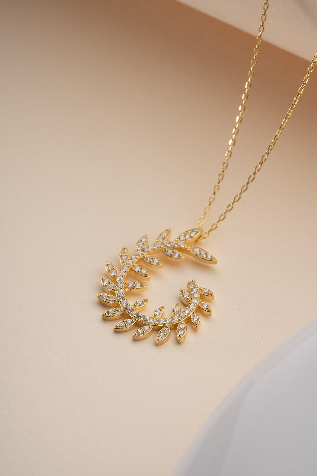 925 Sterling Silver, Ivy Necklace, Gold or Rhodium Plated Zircon Jewelry