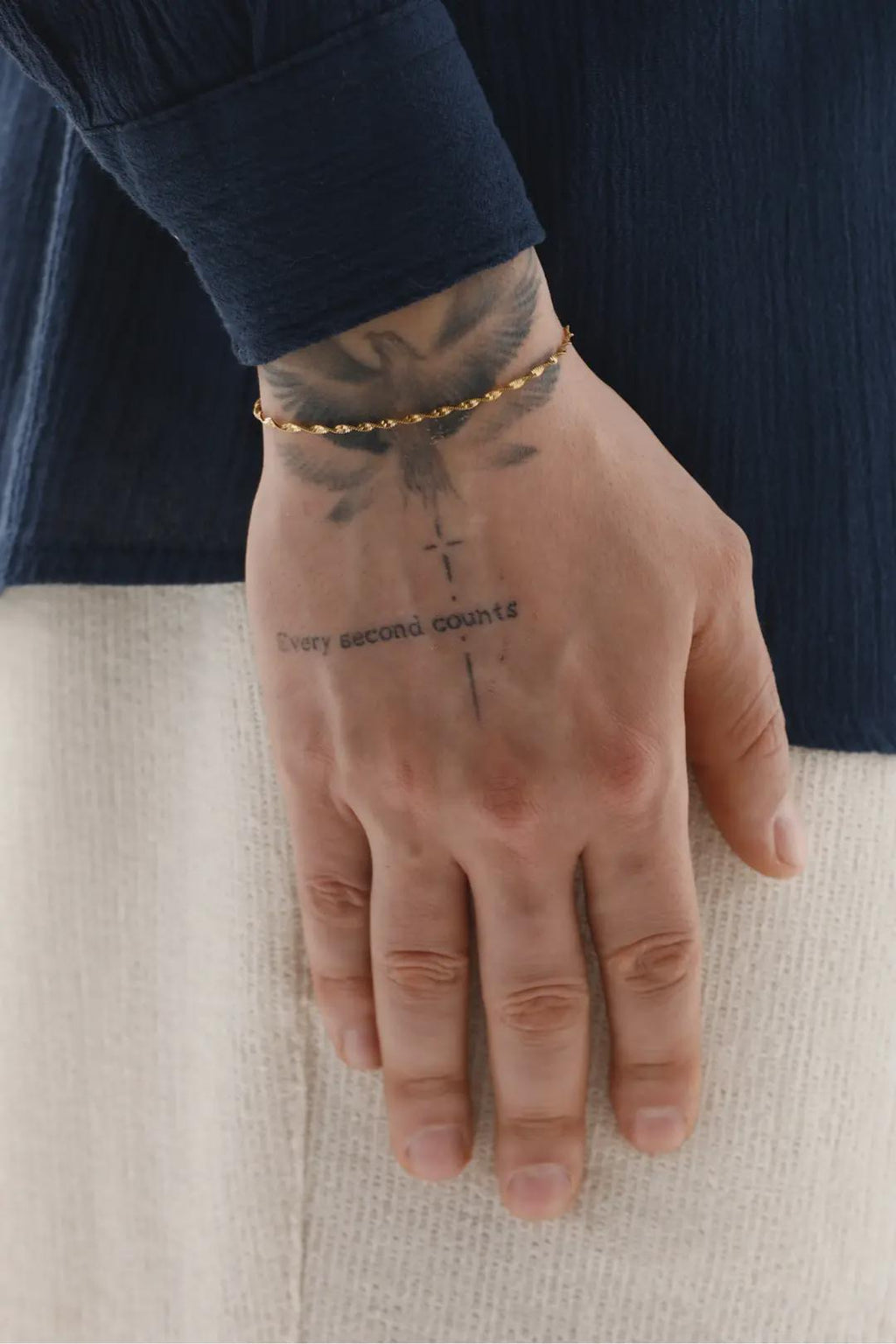 Men's Twist Chain Bracelet, Stainless Steel Jewelry, Gold Plated or Silver Tone