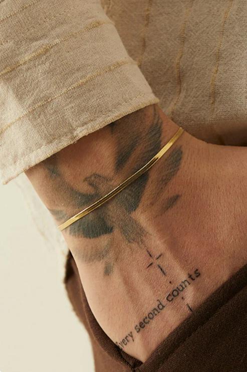 Mens Italian Mesh Jewelry, Gold Plated Stainless Steel, Minimalist Gift for Him