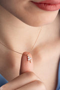Three Leaf Clover Necklace, 925 Sterling Silver Rose Gold Plated Pendant
